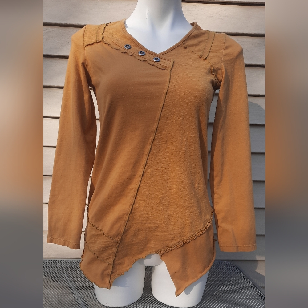 Neon Buddha Cotton Assymetrical  top/tunic  XS